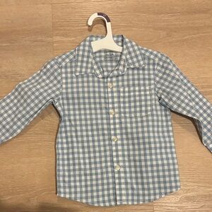Carter's Light Blue and White Plaid Button Down Shirt